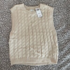 Cable knit sweater vest